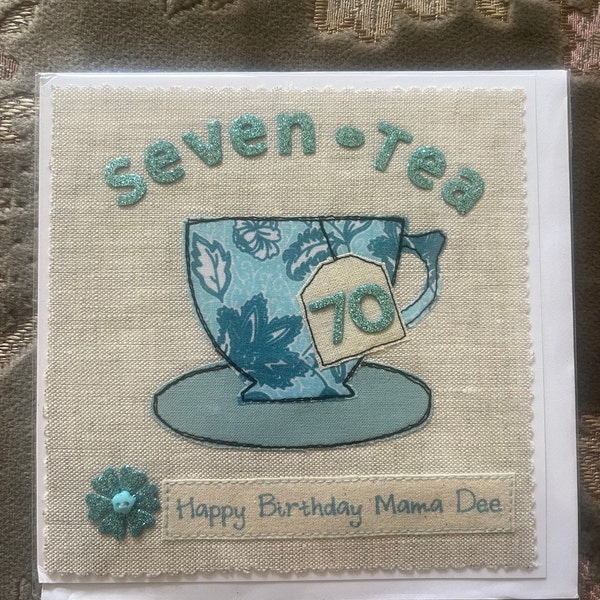 Handmade 70th Birthday Card Personalised Option Fabric - Etsy