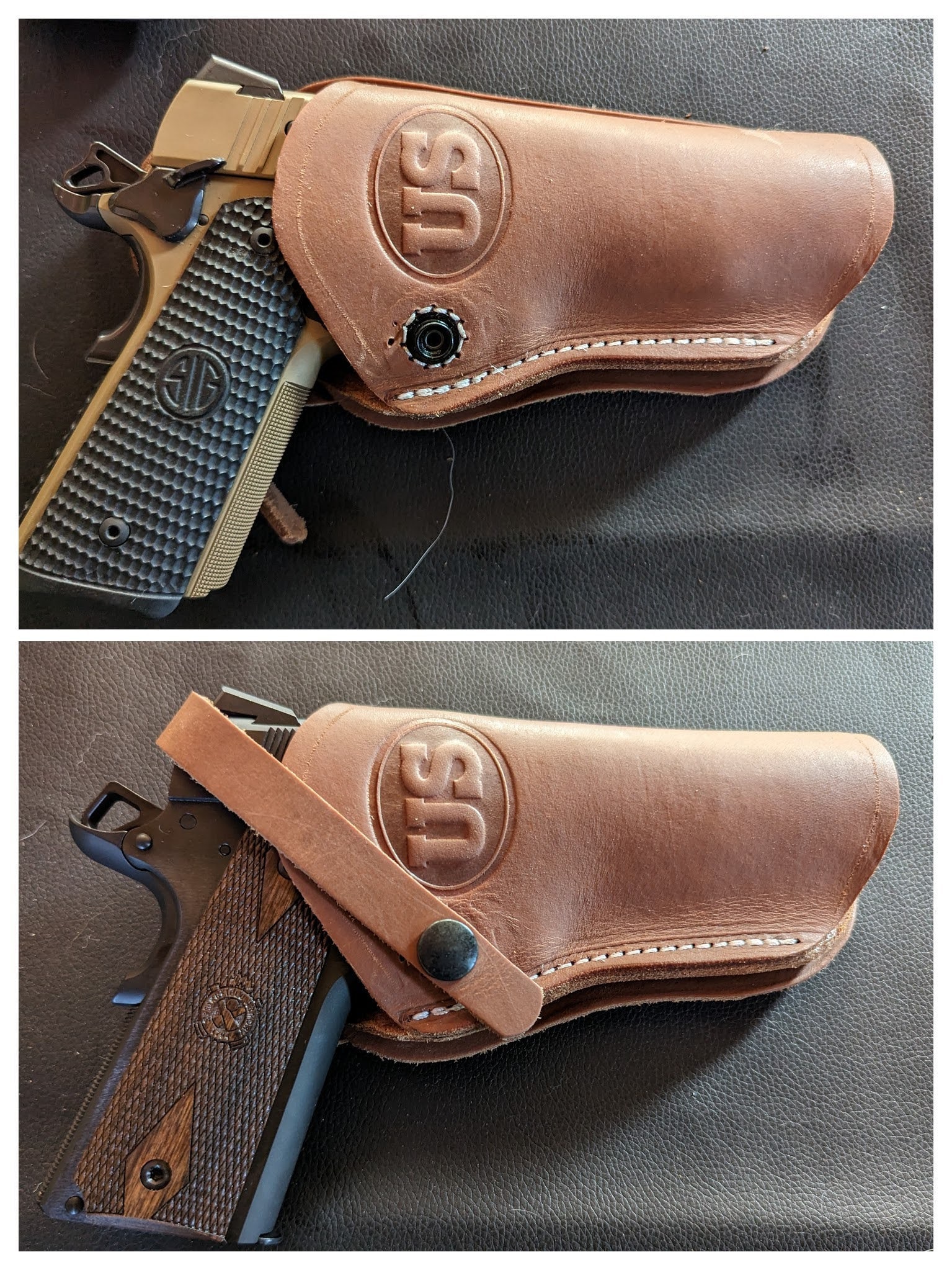 Western Leather Wild Bunch Style Holster Fits Colt Springfield Ruger RIA Remington Taurus 45 Model 1911