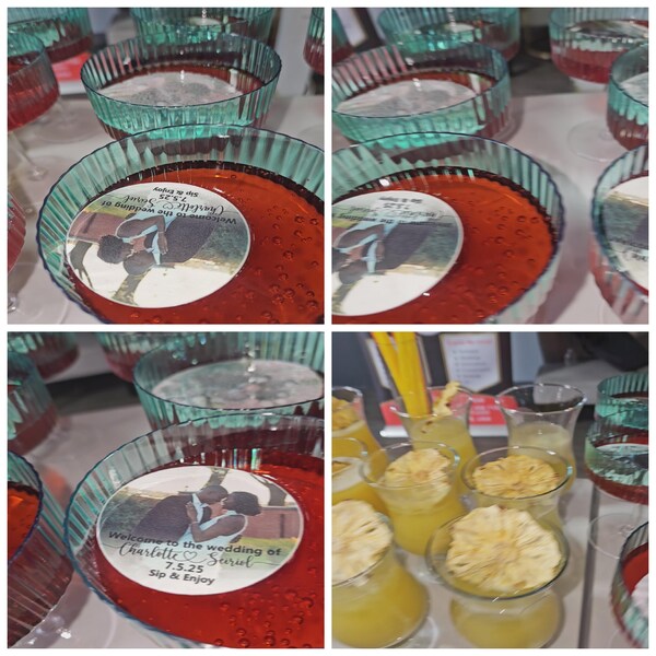 EDIBLE Photo Wedding Cocktail Toppers/custom Wedding Reception Drink ...