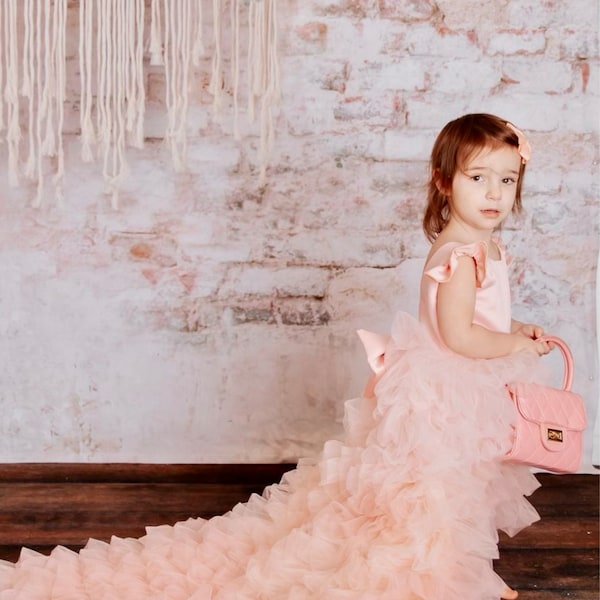 New Baby Girl Winter Dress In Fleece Stuff Style Pearl In Peach Color From 1 To 6 Months On Sale