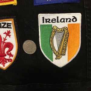 IRELAND COAT of ARMS Patch Iron-on Embroidered Applique Irish Harp Flag ...