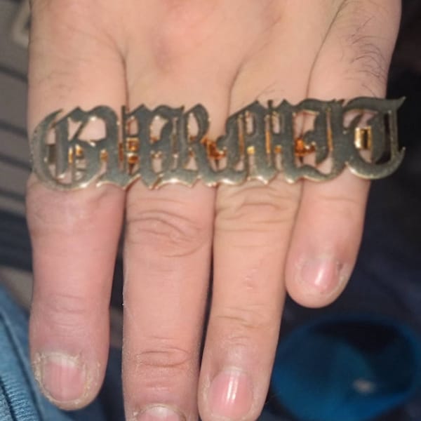 Custom Name 2-4 Finger Ring: Big Nameplate, Personalized Hip Hop ...
