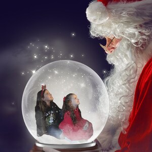 Santa Holding Snow Globe LAYERED PSD Snowglobe Santa Snow - Etsy