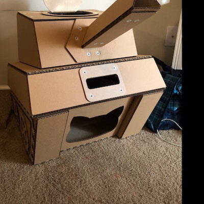 Tank Cardboard Cat House - Etsy