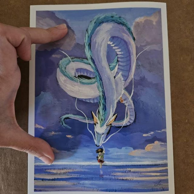 Spirited Away Haku and Chihiro (PRINT ONLY) - Etsy
