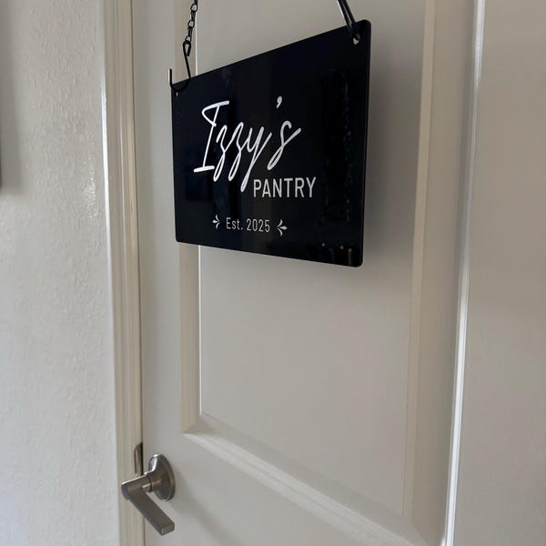Hanging Acrylic Sign W/ Metal Chain (D3) - 11.5x7