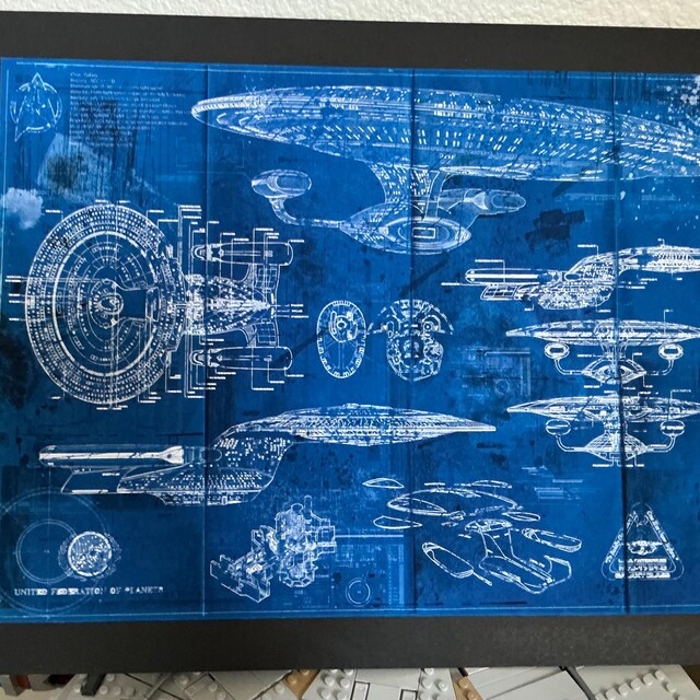 スタートレック エンタープライズ USS 1701-D 設計図アートプリント