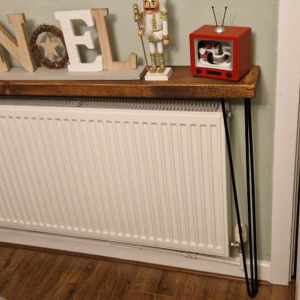 Rustic Console Radiator Table Omni Rustic Console Table With Black 3 Pin Hairpin Legs. (hallway Table ...