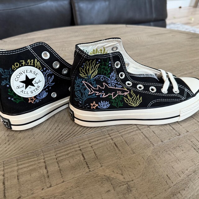 Custom Embroidered Converse High Tops/ Custom Converse Chuck