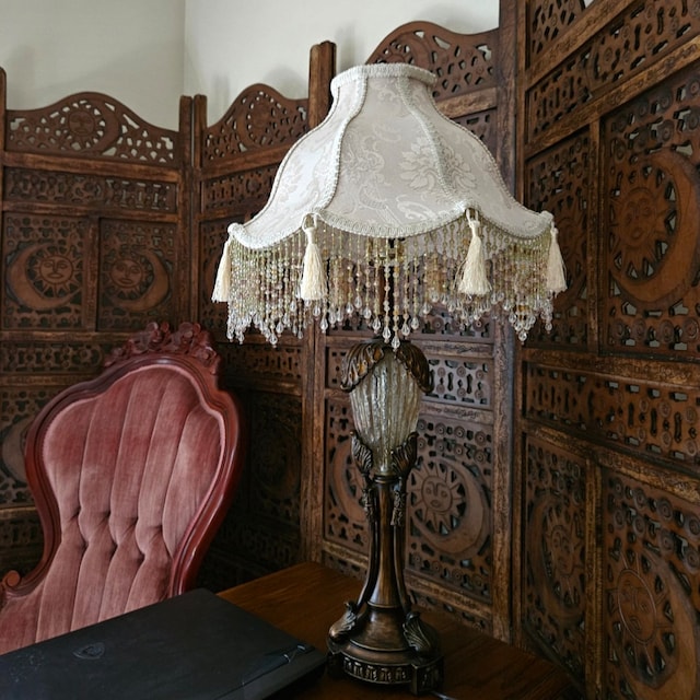 Victorian French Large Floor Table Lamp Shade Poppy 