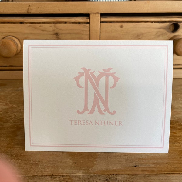 Monogram Stationary Monogrammed Note Card Personalized Note Cards Set ...