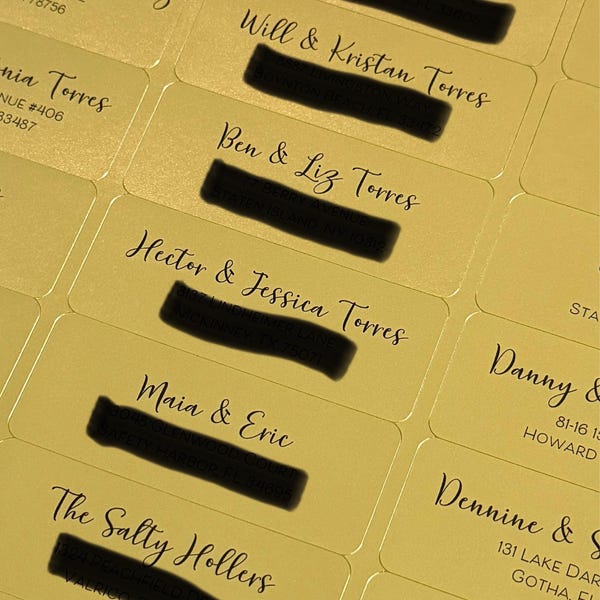 Guest Address Label for Wedding Invitation Announcement, Save the Date ...