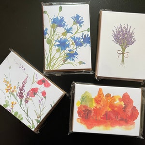 Lavender Card Set . Watercolor Flowers Note Cards . Floral, Nature ...
