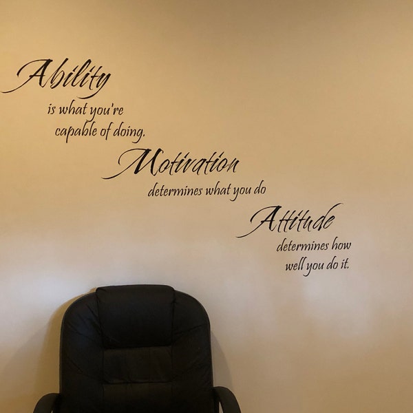 Inspirational Phrase Ability Motivation Attitude Vinyl Wall Decal ...