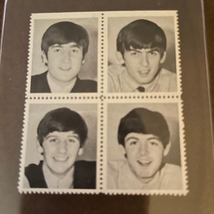 The Beatles - Original 1964 Uncut Stamps - 4 Vintage Originals