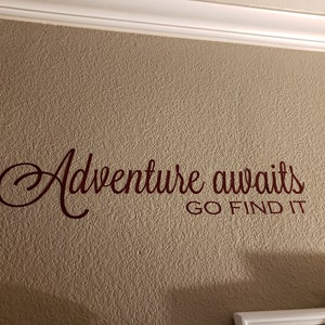 Adventure Awaits Go Find It Vinyl Wall Decal - Travel Vinyl Wall Decal ...