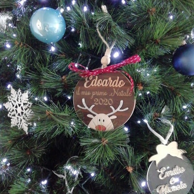 Mendler Albero Di Natale Decorativo HWC-M16 In Legno Con Addobbi Naturali - 57x23x10cm - Fatto A Mano Per La Tavola - 2