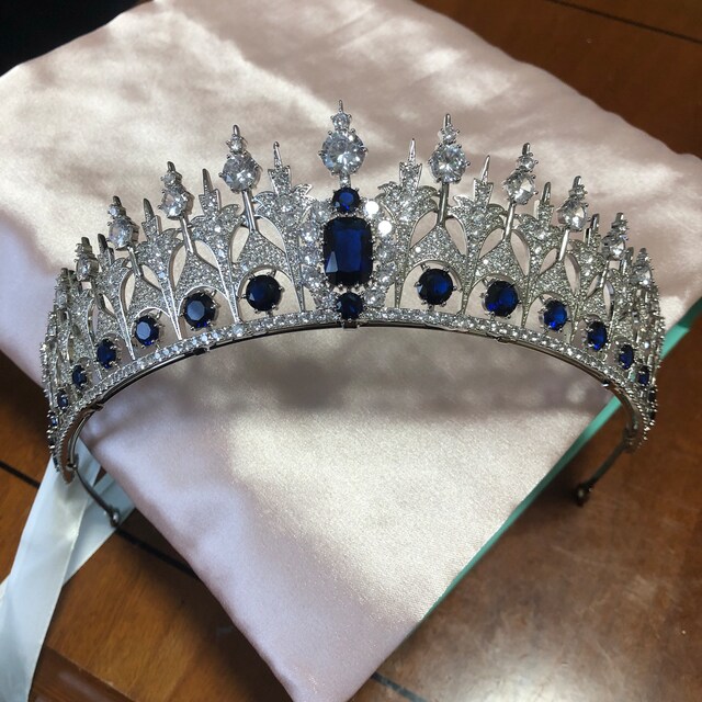 The Dutch Simulated Sapphire Parure Tiara Luxury Queen Maxima of