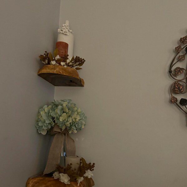 Corner Tree Branch Shelf Wall Mount Solid Wood Tree Bookshelf Decor ...