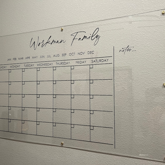 Personalized Acrylic Calendar for Wall Ll Dry Erase Board Clear Acrylic  Calendar Office Housewarming Wedding Gift 03-007-004 