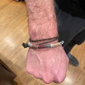 Handmade Men's Faux Leather Cord Waterproof Bracelet - Minimalist Surfer Style, Boho Unisex - Black, Adjustable