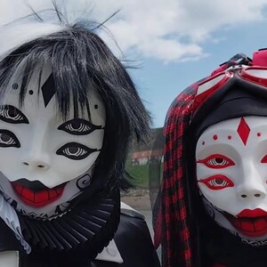 Hellequin Mask 3D Printed Cosplay Horror Mask Wearable Face Mask