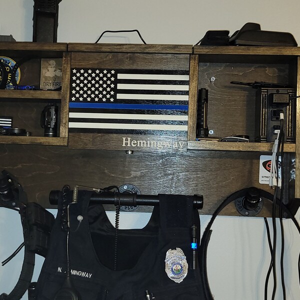 Custom Wall Mounted Duty Rack: Police Gear Storage With Lock - Etsy