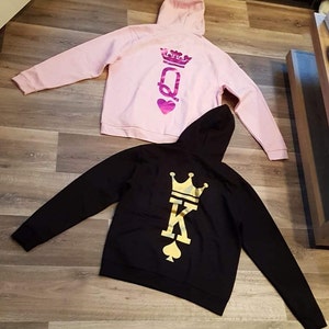 King Queen Hoodies Set of King & Queen Pärchen Pullover 