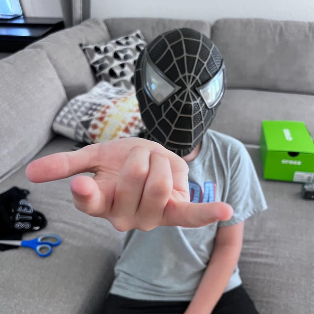 サム・ライミ版スパイダーマンマスク、フェイスシェルと3Dラバーウェブ