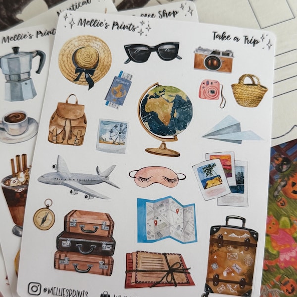 Take a Trip | Planner Stickers, Scrapbook Stickers, Bullet Journal ...