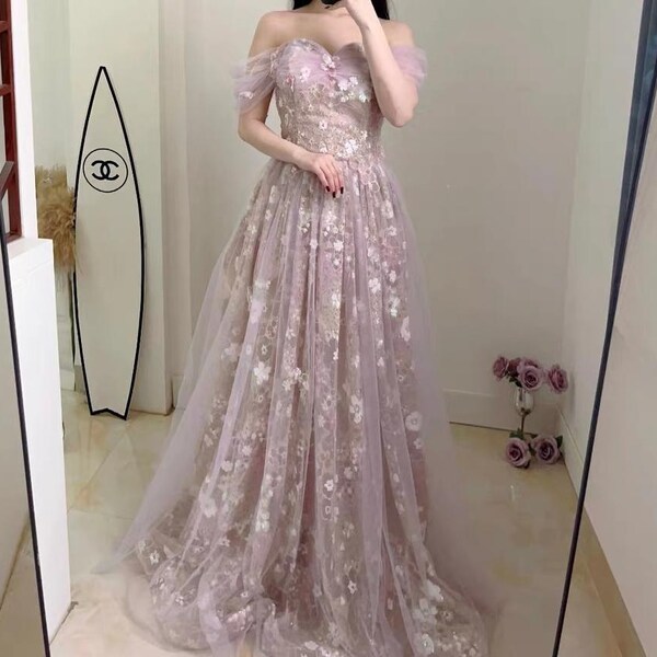 Sparkly Pink Halter Sequins Tulle A Line Prom Dress Evening Dress Y8608