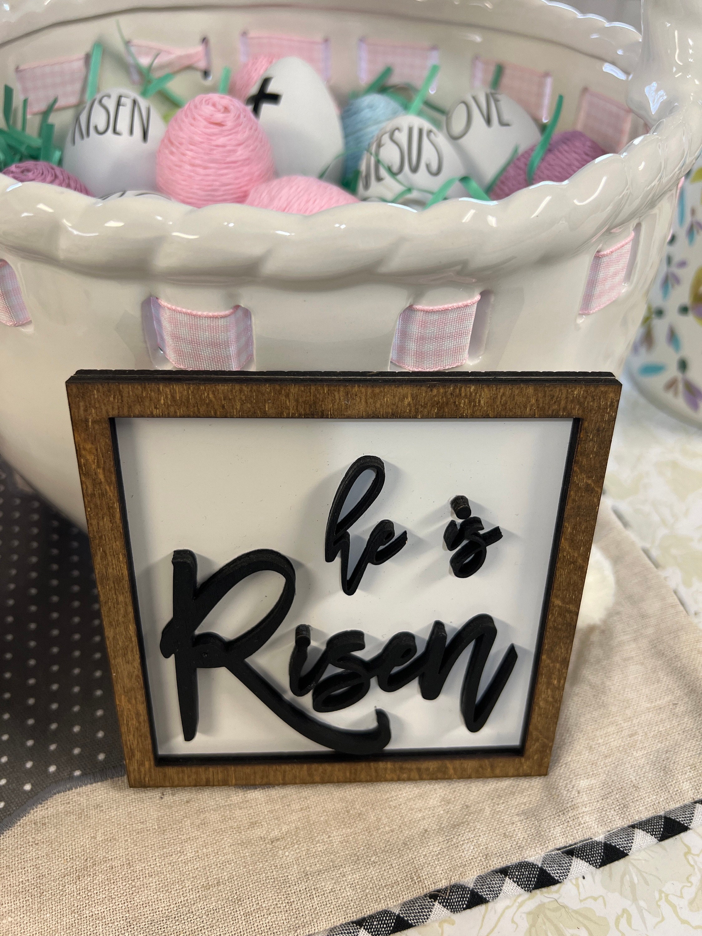 He is Risen Tier tray set, Easter tier tray set, Easter tier tray decor
