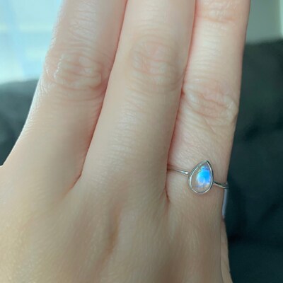 thumbnail image 2 of 925silver_lover Natural Blue Chalcedony Ring – 925 Sterling Silver, Oval Bezel Set – Handmade, All Sizes 2 of 2