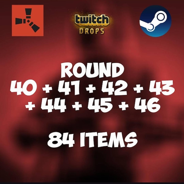 Rust Twitch Drops - Round 48+49+50 | 28 Items Steam Only - Etsy
