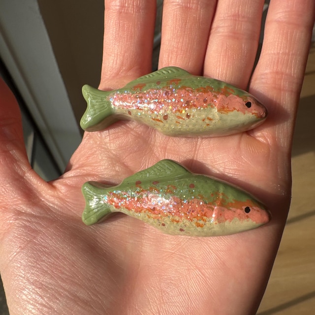 Handpainted Polymer Clay Trout Fish Magnet Set of 2 - Etsy