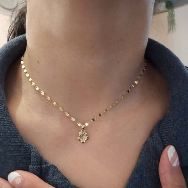 14k Yellow Gold Rounded Paperclip Chain Necklace main image 0