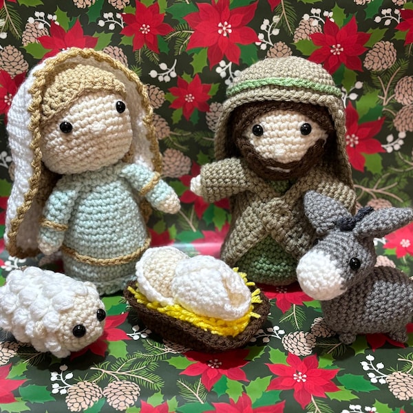 PATTERN ONLY Crochet Amigurumi Nativity Scene Christmas Dolls Mary ...