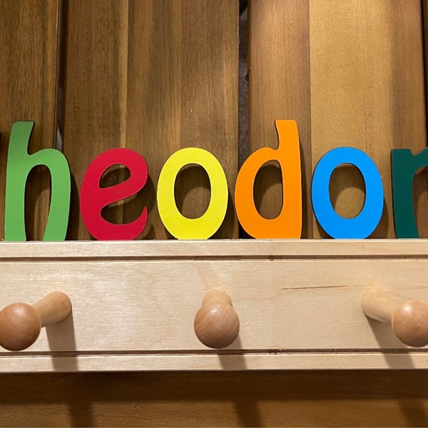Colorful Kids Coat Rack With Personalized Name - Fast Delivery - Etsy