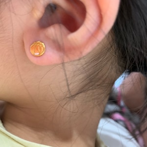 Customer photo, Basketball Stud Earrings