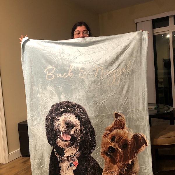 Custom Pet Blanket Using Pet Photo Name Custom Dog Blanket Personalized ...