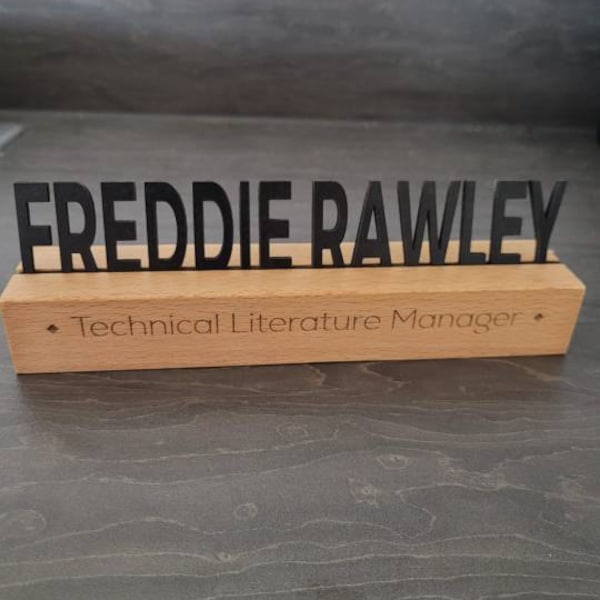 Personalized Wooden Desk Name Plate, Custom Office Sign - Etsy