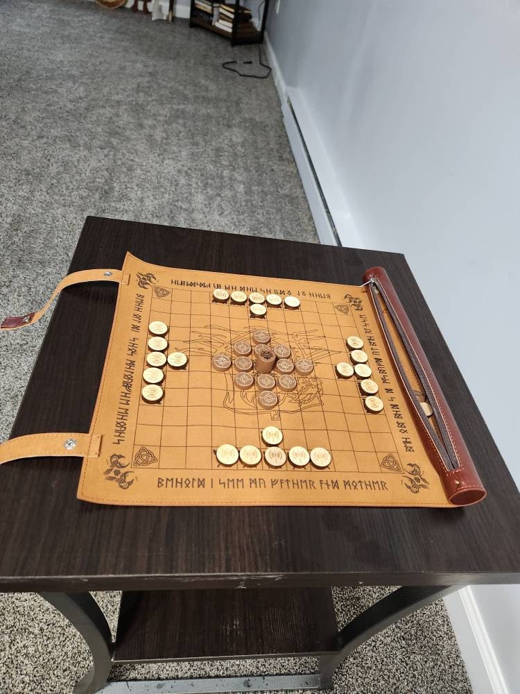 Hnefatafl | Viking Chess (New Colors and 2 Sizes Available) Portable Roll-up Game - Personalized - A Very Unique Gift