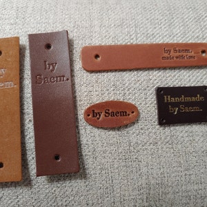 Labels With Custom Logo for Knitting, Sewn Leather Labels 3x2 Cm ...