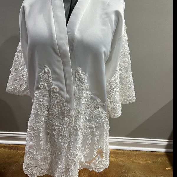 Unpack Moms Wedding Gown, Bridal Robe Made From Moms Wedding Gown ...