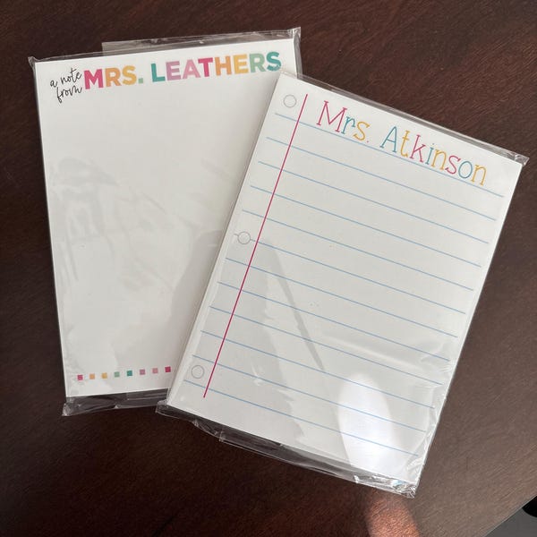 Custom Teacher Notepad - Personalized Teacher Gift - Teacher ...