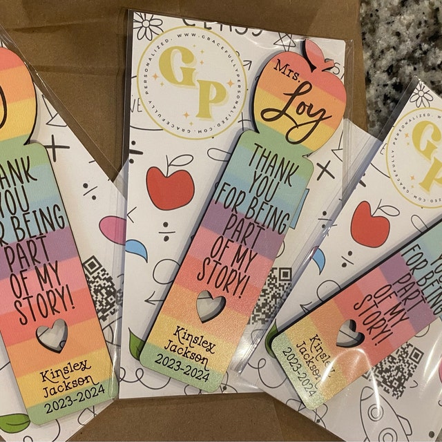 Personalized Teacher Appreciation Gift Bulk Wood Bookmark End Of Year Or Christmas Ideas Unique For Preschool Elementary Middle School
