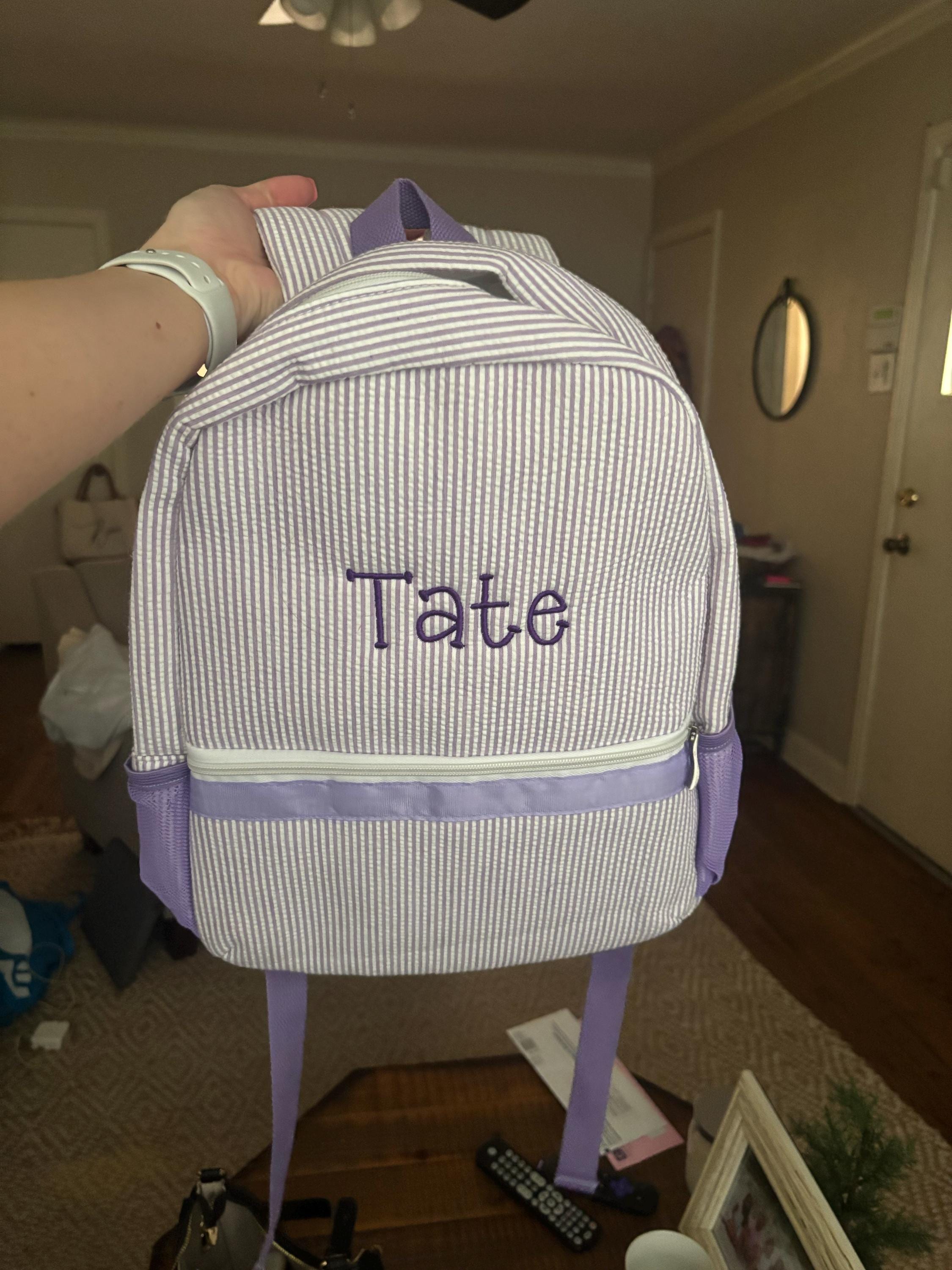 Toddler Backpack, Personalized Kids' Backpack, Seersucker Preppy Backpack, Classic Cute Kids School Bookbag, Child Gift, Boys Girls Bag