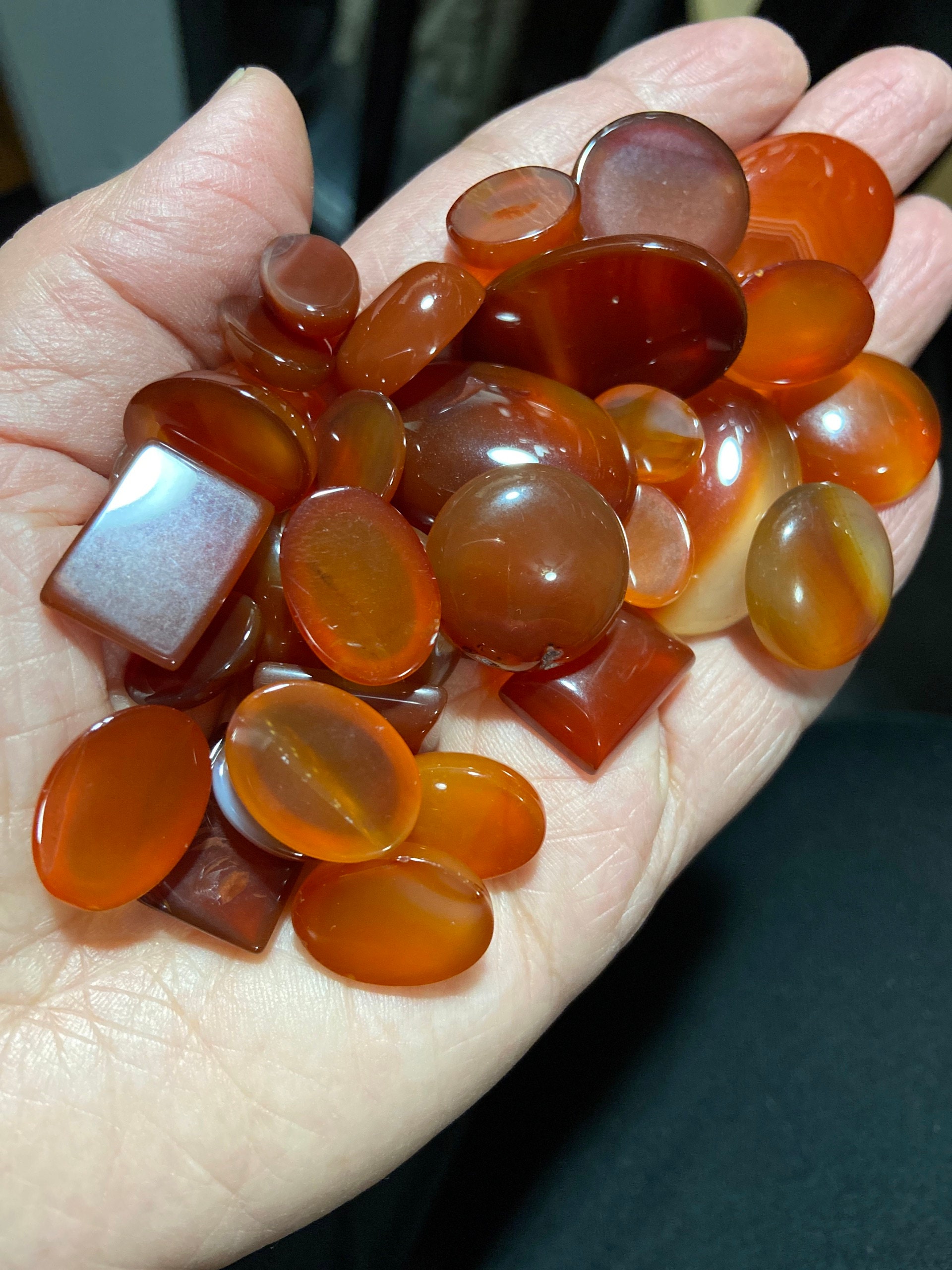 4pcs x Oval 18x13mm Natural Carnelian Cabochon CAROVCB1813