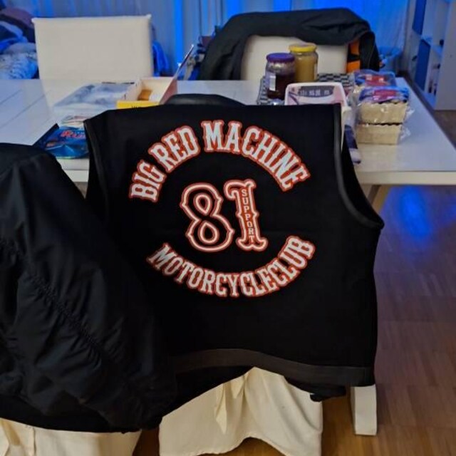 Hells Angels Support81 MC Denim - Leather Vest Big Red Machine - Etsy