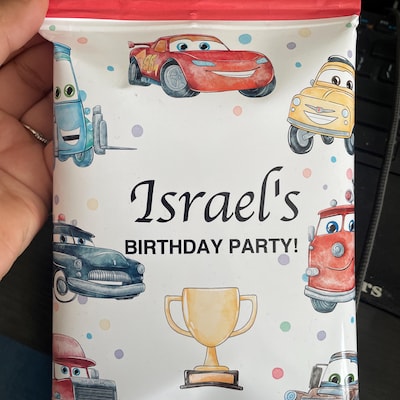 Cars Birthday Gable Box Labels Boy Lighting Mcqueen Race Car Party Decoration Favor Box Sticker ...